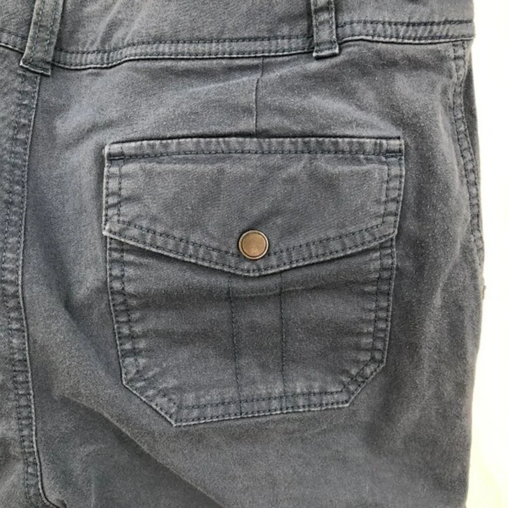 Athleta ankle zip cargo pants organic cotton blend blue outdoor hiking cropped 6